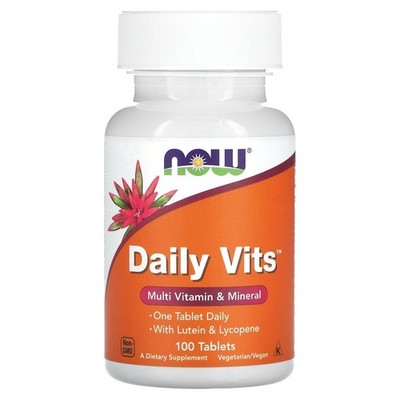 Daily Vits Multi Now Foods 100 Tabs 100 Count (Pack of 1), No Color