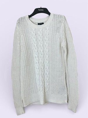 Nautica Damen Grobstrick Pullover mit Zopfmuster Größe S, lange Länge. Schöner Zustand