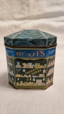 Vintage  Boots Tin Originally  Contained Bath Salts. Shop front Design  With Lid