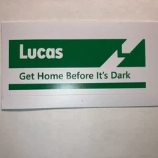 LUCAS “GET HOME BEFORE IT’S DARK***MGB MGB-GT MGA MGT NEW. VINYL STICKER