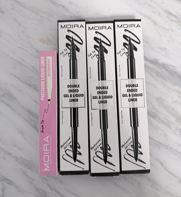 MOIRA Double Ended Gel & Liquid Eyeliner Waterproof Matte Black Precision Liner