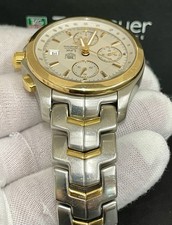 TAG Heuer Calibre 16 Chronograph 200m Link Model CJF2150-0 18k Bezel Mens Watch 6