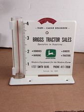 Vintage Briggs Tractor Sales John Deere Rain Gauge Advertising