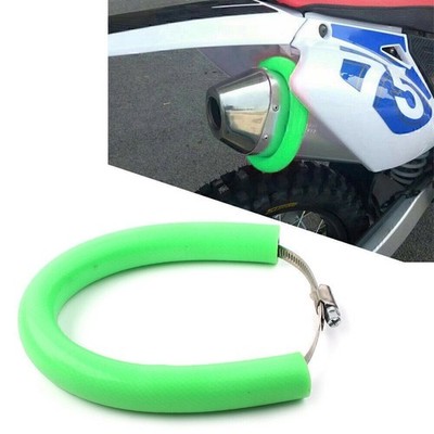Universal Motorcycle Exhaust Pipe Heat Shield Crash Protector Cover Guard Grün