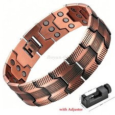 Men's Copper Bracelet,100 Copper 3500 Gauss Magnetic Bracelets with Sizing Tool