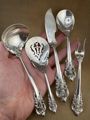 Grande Baroque by Wallace Sterling Silver 5 Piece Smaller Serving Pieces Set