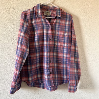 Current Elliot Plaid Button up Shirt Women s 3 Pink Blue Casual Workwear Western
