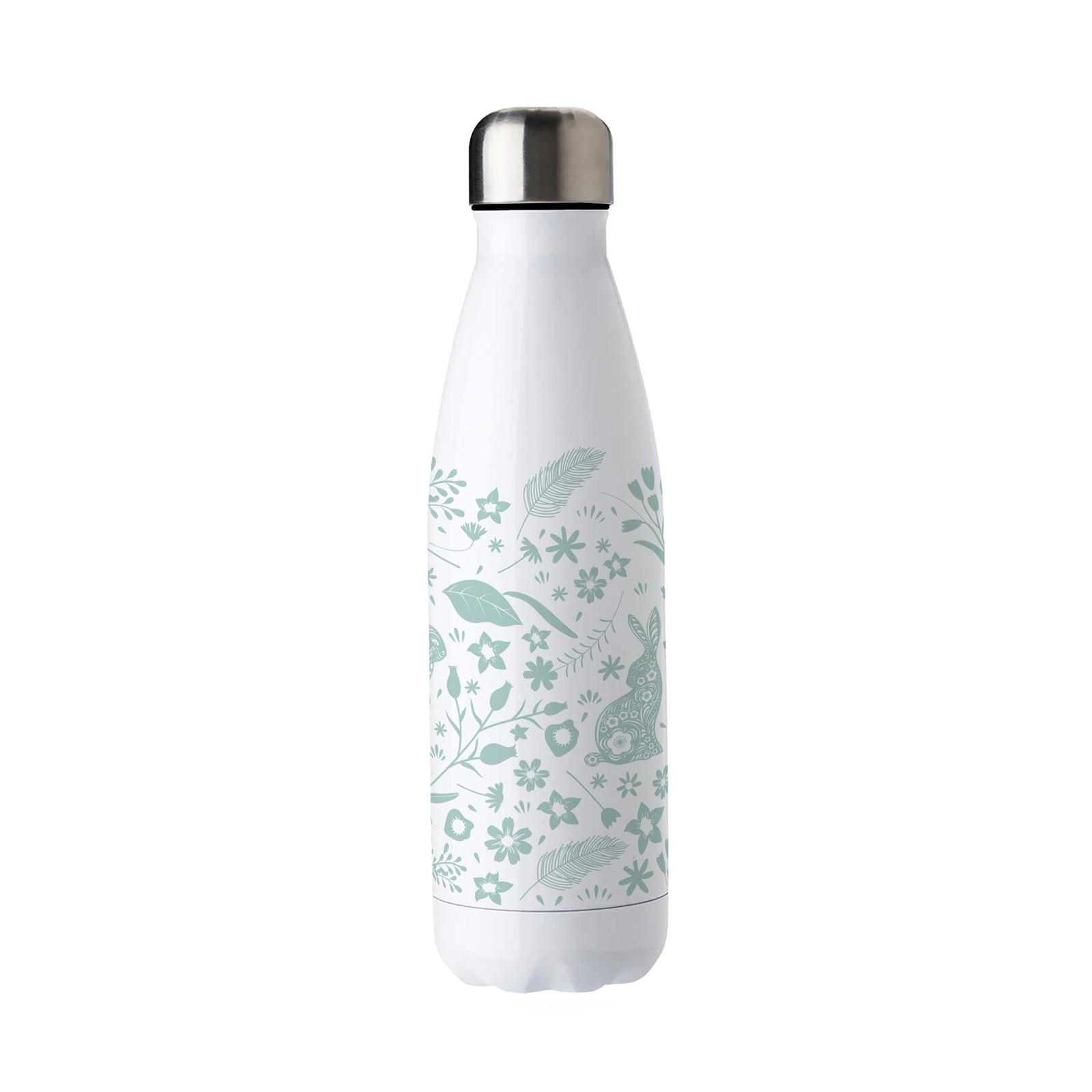 Purely Home Wild Rabbits Green Stainless Steel Water Bottle - Image 2