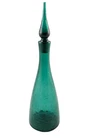 Blenko  16 1/2" Sea Green Crackle Glass Decanter 920 Winslow Andersen w/ Label