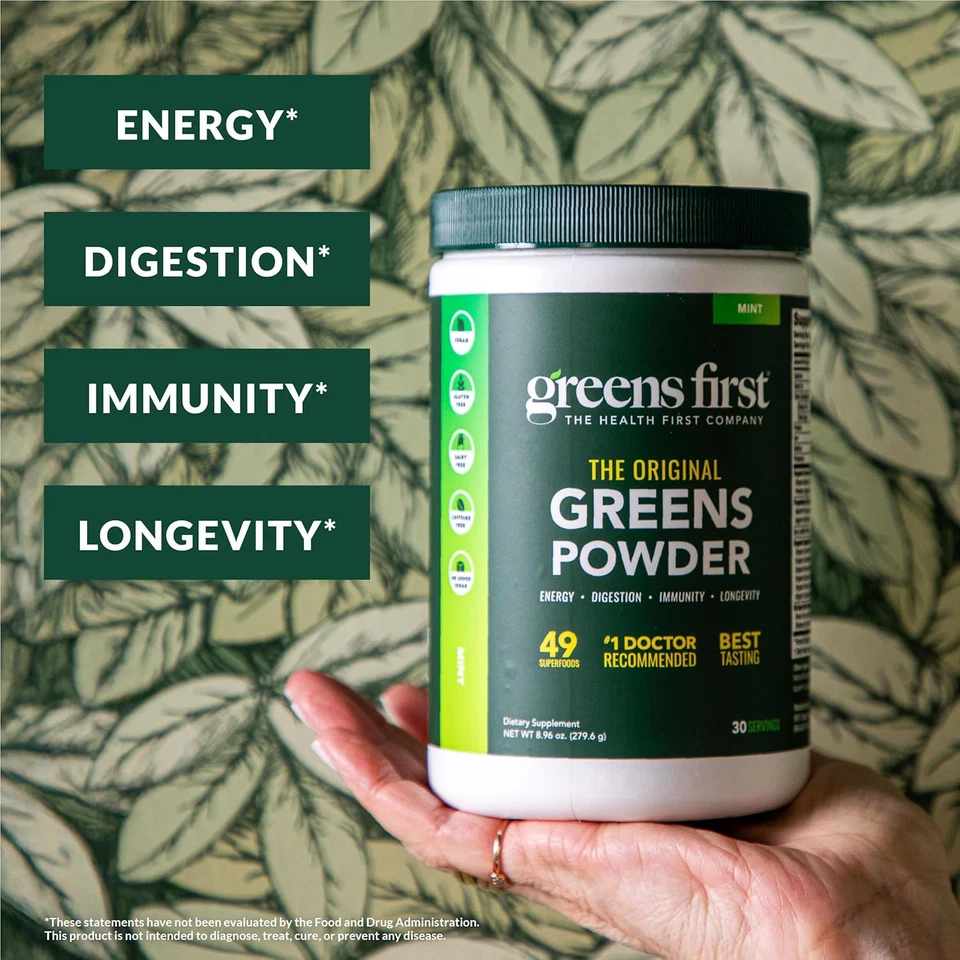 Greens First Original Greens Powder - 49 Superalimentos - Frutas e vegetais orgânicos - - Imagem 2 de 4