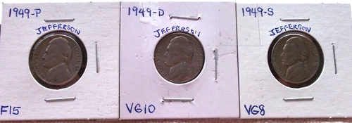 Photo of a 1949-P Jefferson Nickel from an eBay listing that sold on Jul 17, 2026