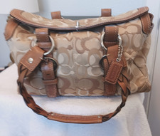 VTG Coach 10995 Optic Signature Turn Lock Stachel Large Handbag Braided