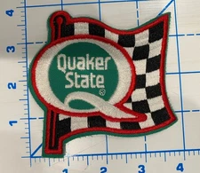 Quaker State racing flag patch NEW 1960s 1970s Checkered 4" Q