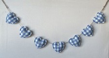 Heart Garland Bunting in Laura Ashley Chambray Blue Gingham Fabric ~ 1 Metre