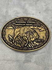 Vintage Running Strong For American Indian Youth Buckle 1997