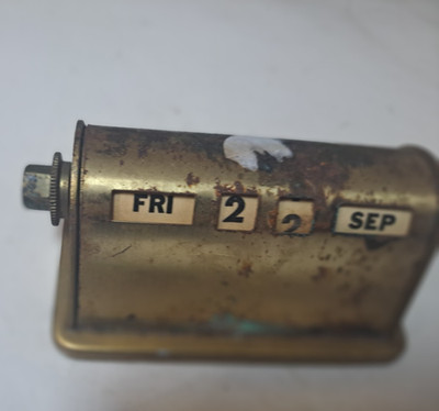 Vintage Park Sherman ROLLING Perpetual Brass Desk Calendar Mid-Century Modern