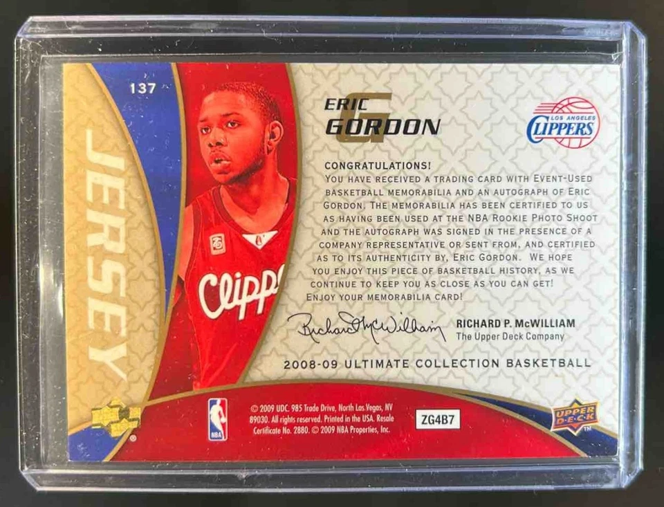 2008-09 Ultimate Eric Gordon Jersey RC Auto #111/150 - Image 2 of 2