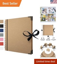Personalized 8x8 Kraft Scrapbook Album - 60 Thick Pages for Cherished Memories