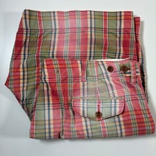 Vintage Rare Polo Ralph Lauren Shorts 38 Madras Plaid Aztec Flap Pocket 90s