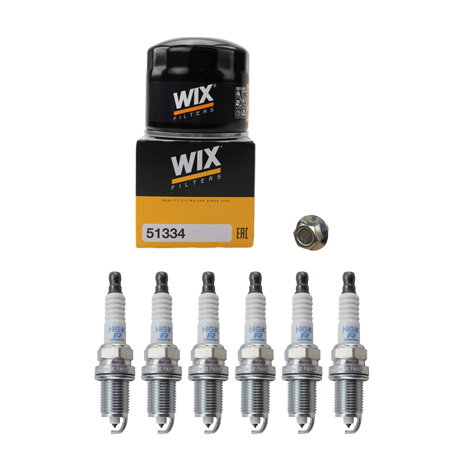 Wix Engine Oil Filter  NGK 6 Laser Platinum Spark Plugs kit for Accord MDX V6