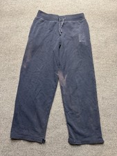 Women's Y2K Old Navy Baggy Sweatpants Size Medium Wide Leg Navy Blue Swoosh