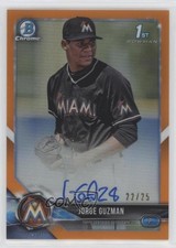 2018 Bowman Chrome Prospect Orange Refractor 22/25 Jorge Guzman Auto nd3