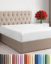 King Fitted Bed Sheet - Bottom Single Fitted Sheet Only - Ultra-Soft Hotel Lu...