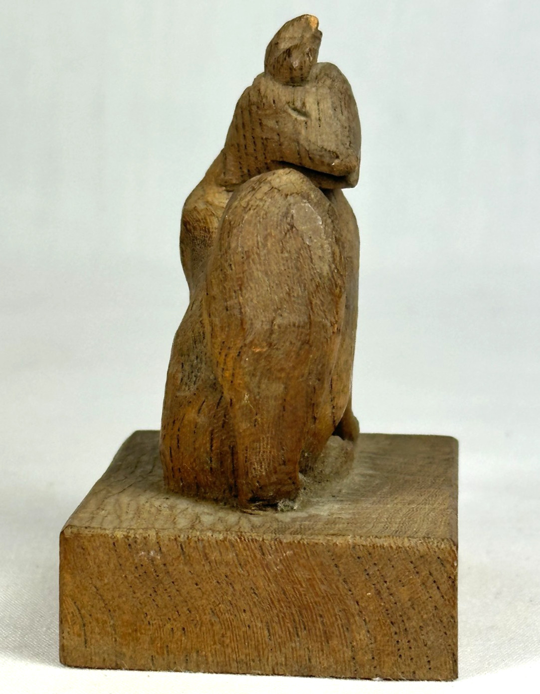 Japanese Mulberry Wood Inari Fox Carving Hoju Jewel Folk Art Statue Bekoning