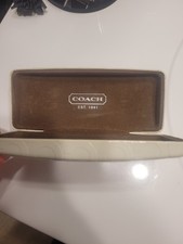 Coach White Hard Case for Glasses or Sunglasses, Unisex Eyeglass Case