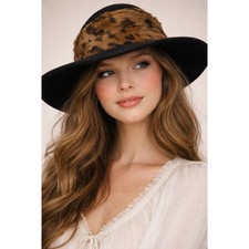 Vintage Animal Print Banded Sonni San Francisco Hat Fedora 100 Wool Black