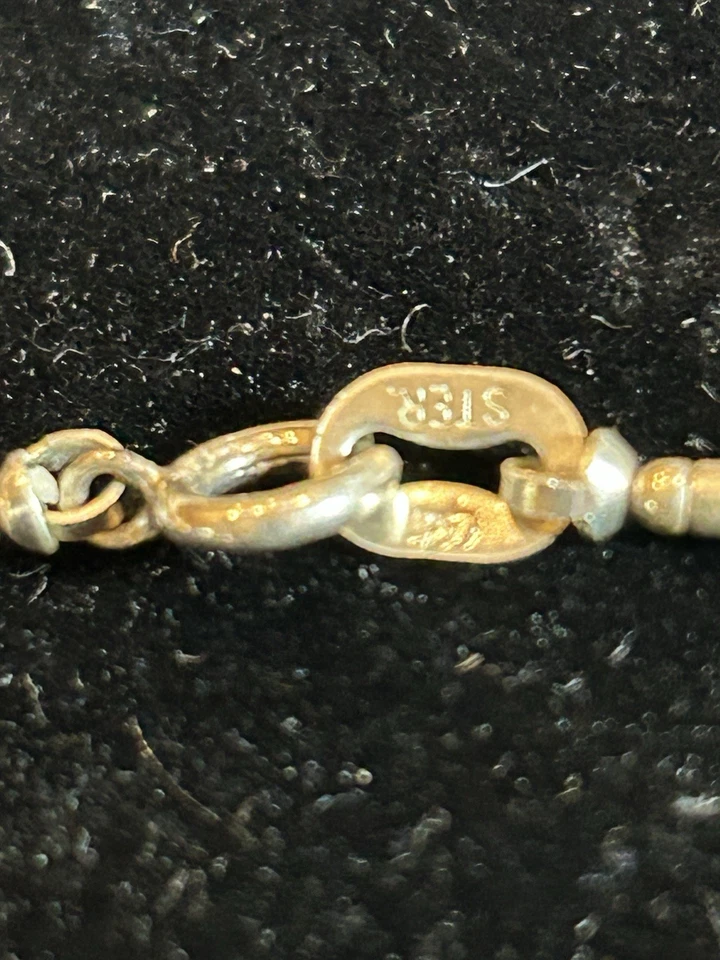 CAROLYN POLLACK 925 纯银 Lapis 珠液体银脚链,10 英寸 — 第 3/4 张图片