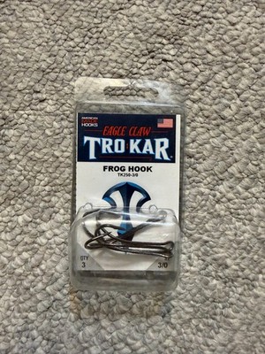 Eagle Claw Trokar Frog Hook Size 3/0-1pk 3pcs-New Great For Coike Style Baits