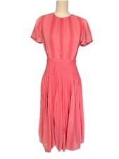 J Crew Midi Dress Sz 2 Or Xs Solid Peach Coral Color