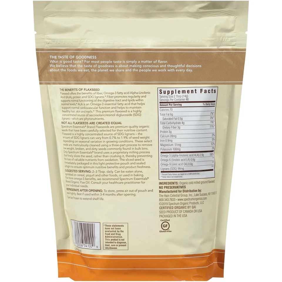 Spectrum Organic Cold Milled Ground Flaxseed 24 oz Best By 07/2025 - Image 3 of 3