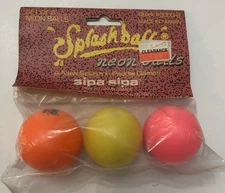 Vintage Splashball Neon Paddle Set Balls - Sipa Sipa Beach Game Taiwan