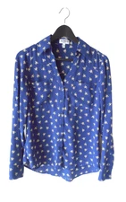 Express Portofino Shirt Women's Size XS Blue Bumblebee Print Button Down Blouse
