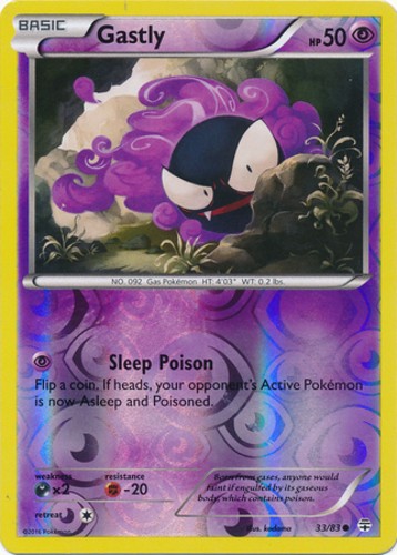 Lightly Played Gastly - 33/83 - Common - Reverse Holo Pokemon Generations