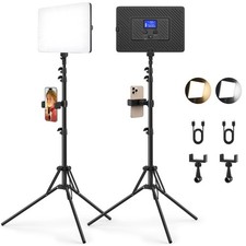 2 Pack Led Video Light Kit with Stand, Photography Light Panel Built-in 8000m...