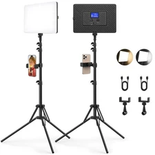 2 Pack Led Video Light Kit with Stand, Photography Light Panel Built-in 8000m...
