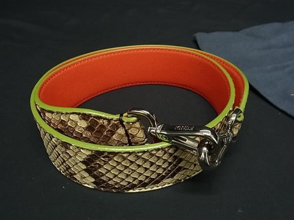 FENDI Python Shoulder Bag Strap Brown Multi Pytho… - image 1