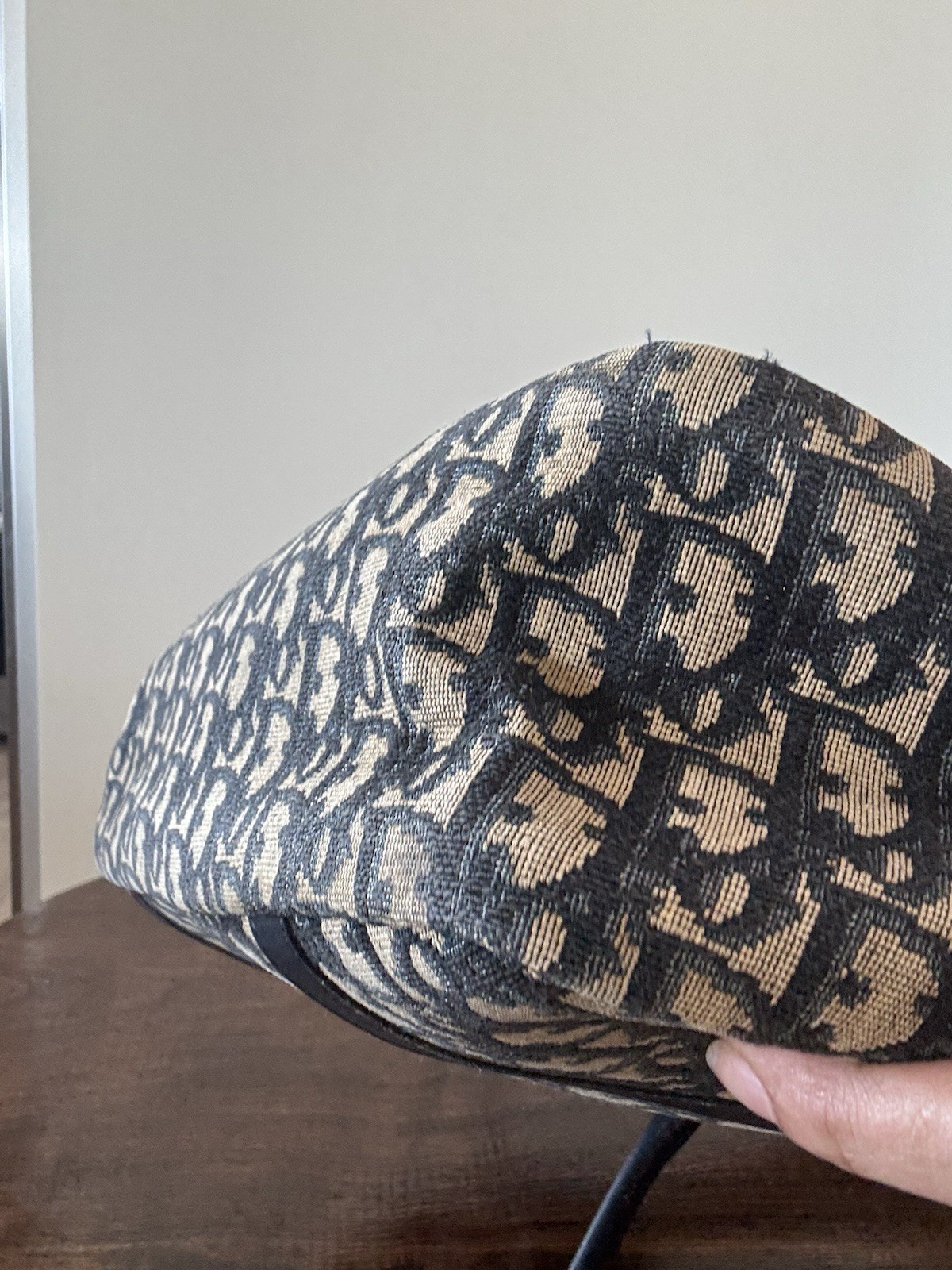 Christian Dior Vintage Trotter Monogram Satchel Navy Beige Canvas Leather — image 10