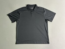 Under Armour Polo Shirt Mens Size 2XL Gray Loose Fit Heat Gear Short Sleeve Golf