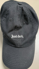 Nike Heritage86 Adjustable Baseball Cap Black White Logo Men's One Size