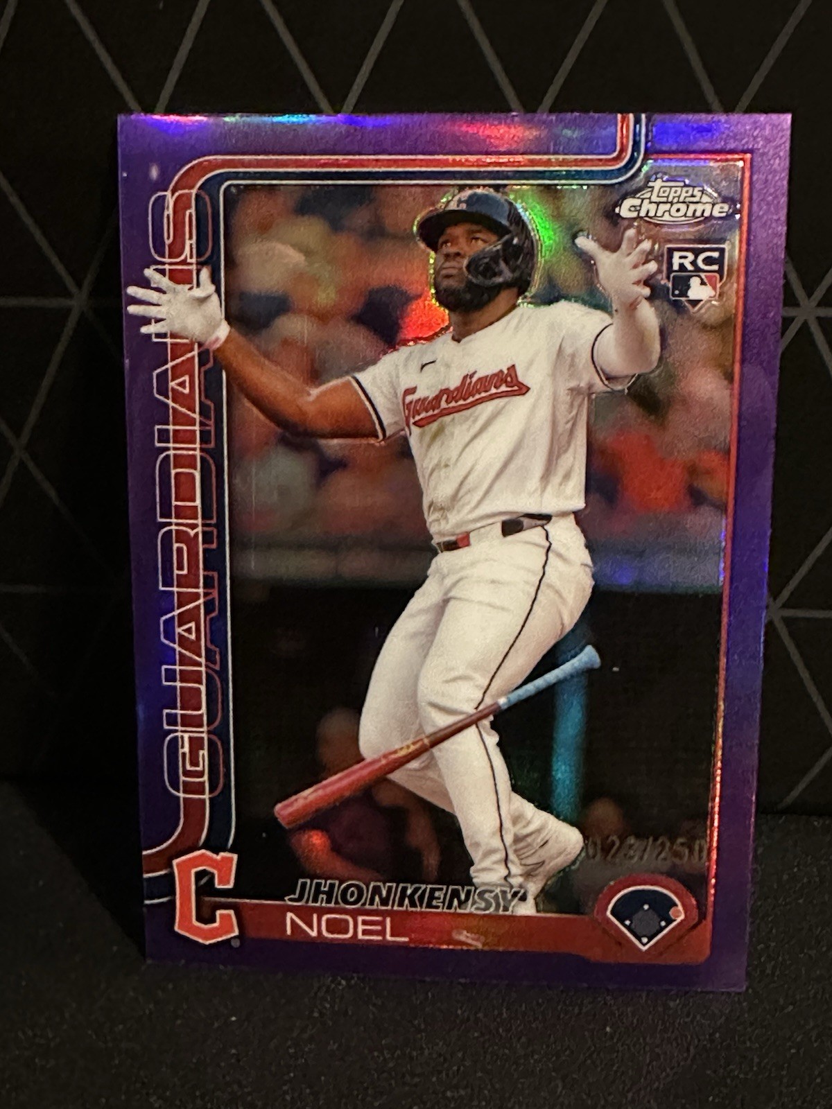 2025 Topps Chrome Purple Refractor #291 Jhonkensy Noel Guardians RC /250