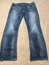 BUFFALO David Bitton Mens 36x32 Straight Six Jeans Dark Wash Classic Fit Denim