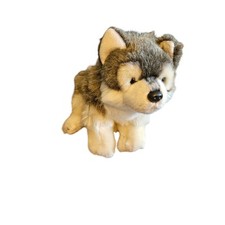 Demdaco Plush Gray Grey Wolf Siberian Husky Puppy Dog Stuffed Animal 12"