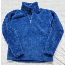 Eddie Bauer Fleece Quarter Zip Pullover Blue Women's Small Cozy Soft