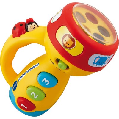 Vtech 80-124004 Fröhliche Taschenlampe, Maße: 15,5 x 8,3 x 8,3 cm , 200 g, ab 12