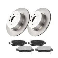 Rear Rotor & Ceramic Brake Pad Kit for 350Z 370Z G35 G37 M35 M45 Maxima Q40 QX50