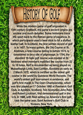 History of Golf Wood, Display Plaque, Signed, Numbered, Limited